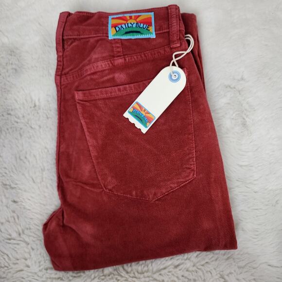NEW AG Adriano Goldshmied Daily Blue Manya Red Corduroy Straight Leg Jean 27 - Picture 9 of 16